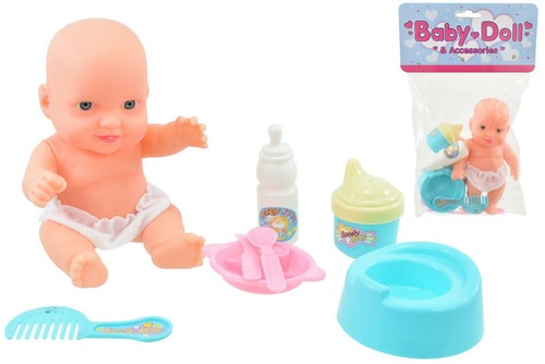 Baby doll and accessories set - doll,