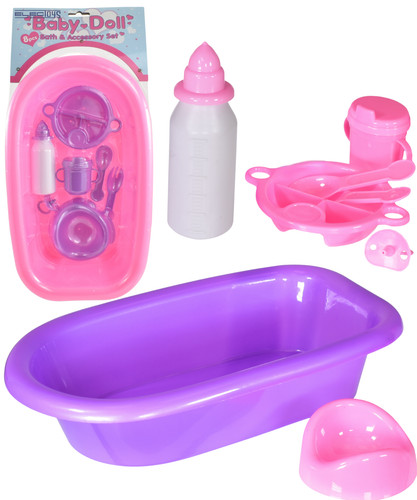 Baby doll bath feeding set - doll,
