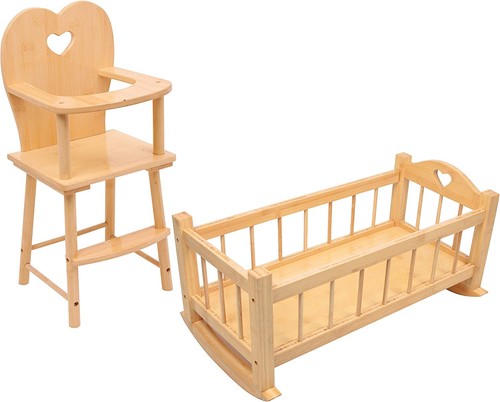Set dolls wooden rocking - wooden,
